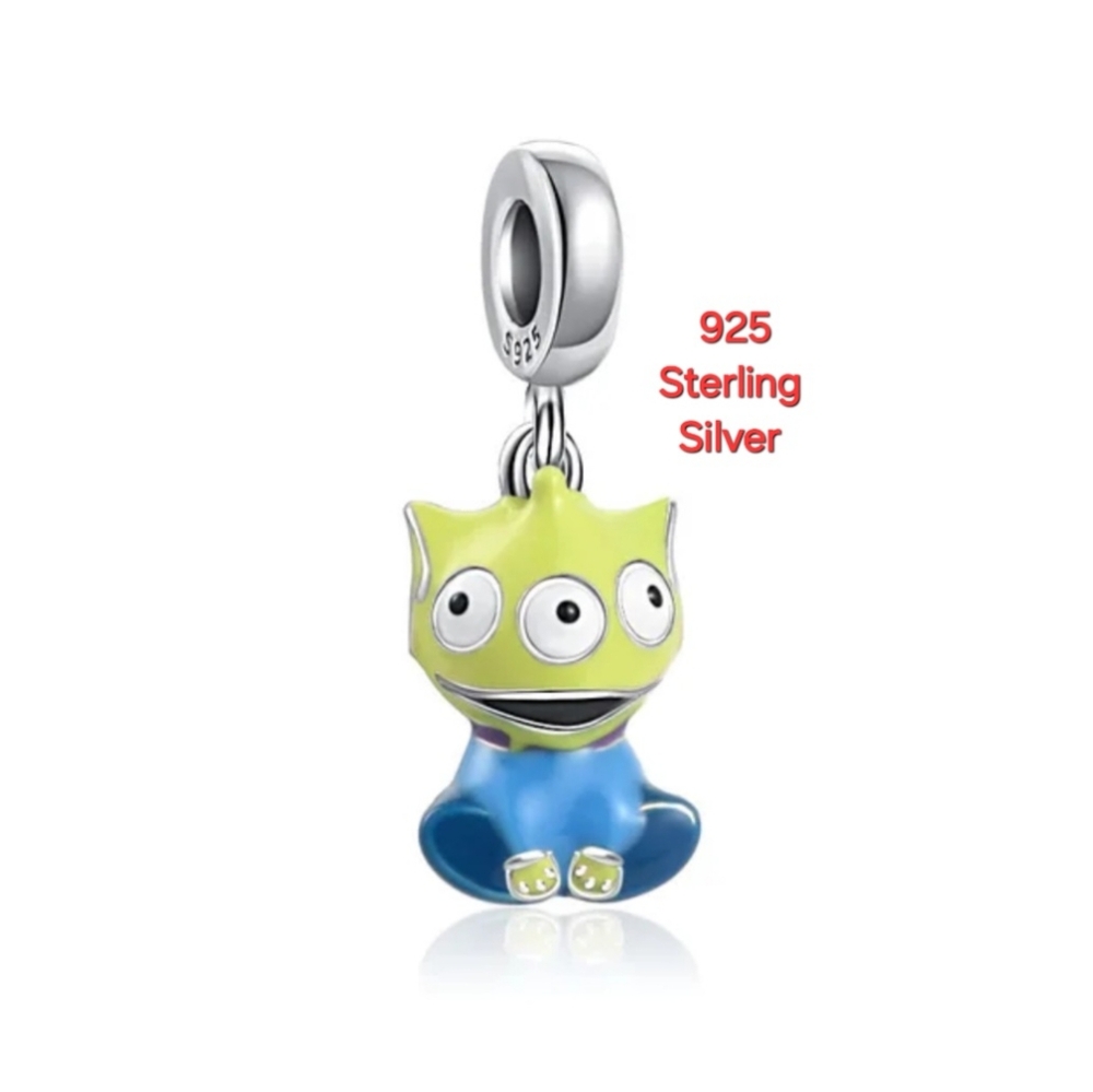 Sterling Silver 925 Alien Toy from Toy Story Dangle Bracelet Charm